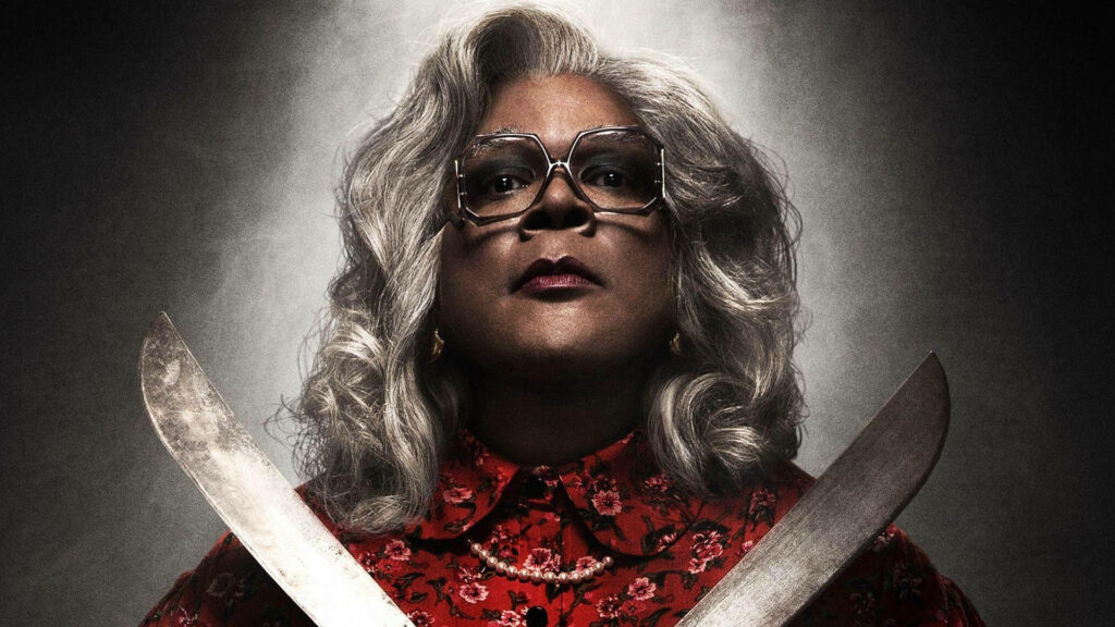 Tyler Perry Boo 2 A Madea Halloween wallpaper Madea with knives dramatic spooky background