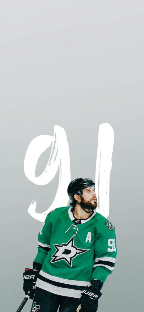 Tyler Seguin Dallas Stars jersey number 91 side view fan art modern minimalist wallpaper