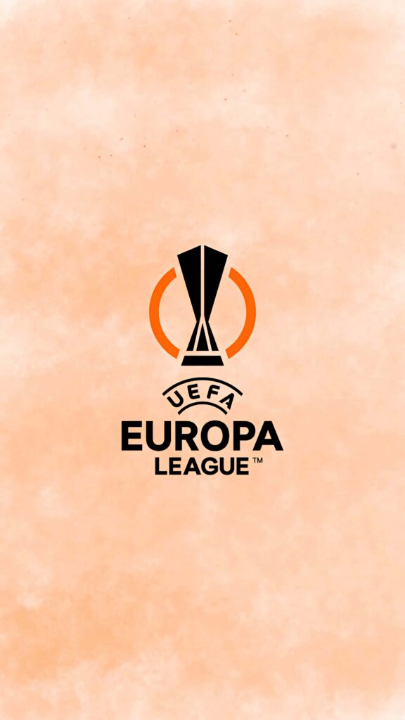 UEFA Europa League trophy logo on textured peach background with bold black and orange design Wallpaper