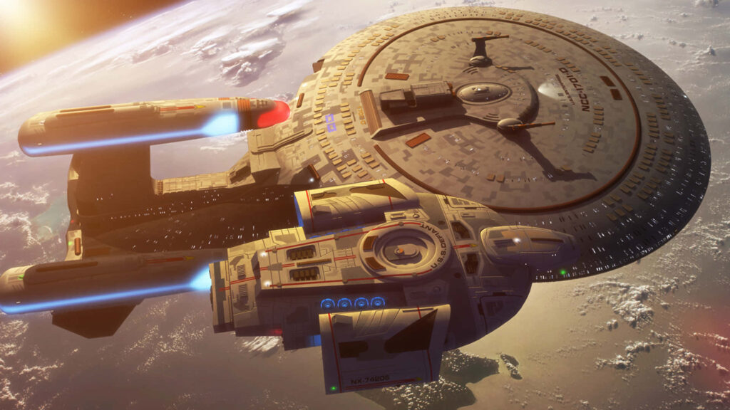 Futuristic USS Enterprise Wallpaper: Iconic Star Trek Space Scene