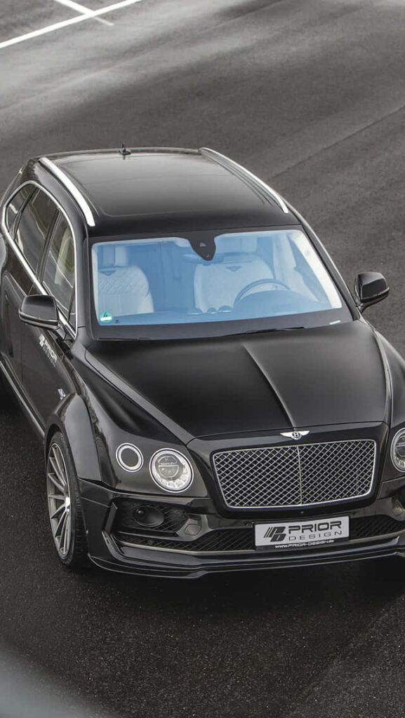 Sleek Matte Black 2018 Bentley Bentayga from Above Wallpaper