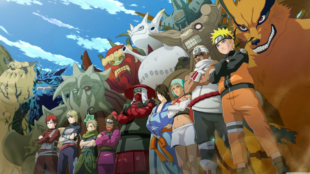 Naruto's Ultimate Jinchuriki Team: Gaara, Gyûki, Han, and Isobu - Epic Wallpaper