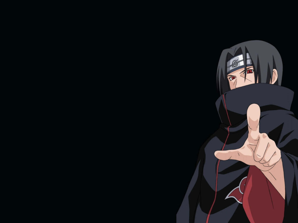 Eyes of Power: Itachi's Live Performance in a Captivating Onyx Scene Wallpaper