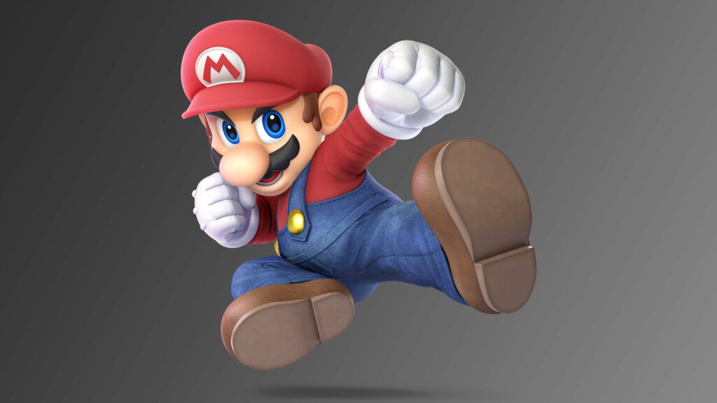 Ultimate Showdown: Mario Unleashes Chaos in Super Smash Bros Wallpaper