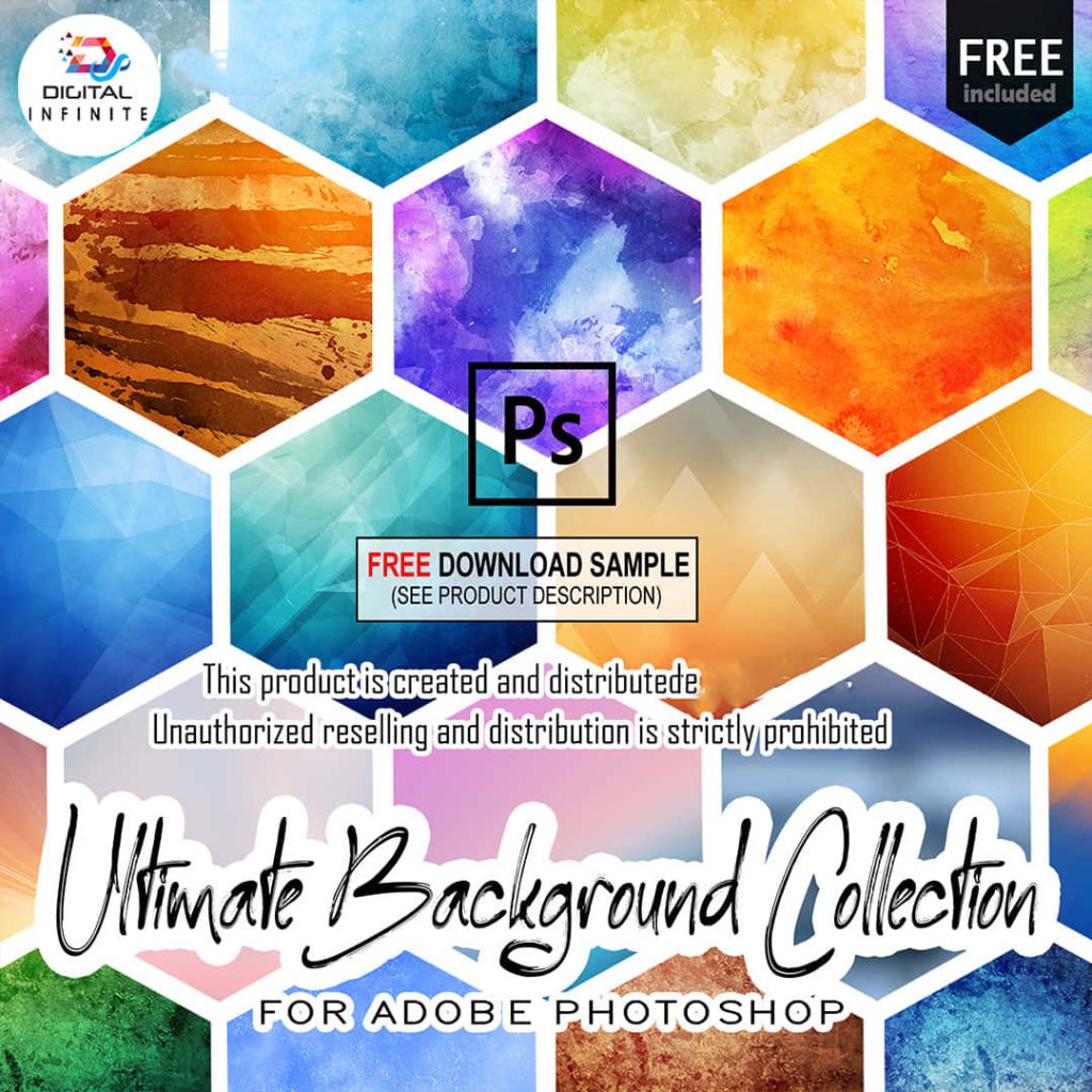 Vibrant colorful hexagonal grid wallpaper with abstract textures for Adobe Photoshop background design
