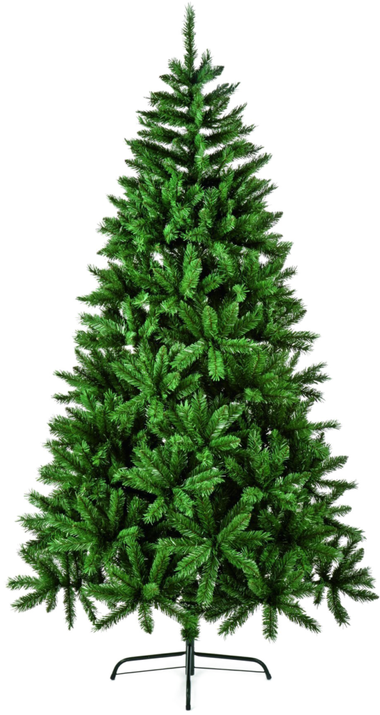 Artificial Christmas Tree on Transparent Background with Lush Green Needles Wallpaper
