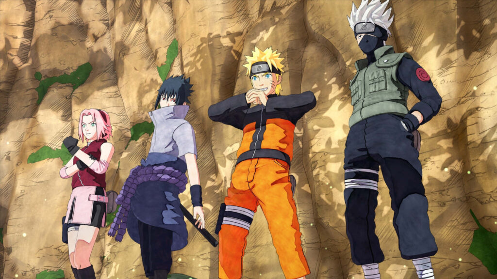 Naruto's Unbreakable Bond: Team 7 Embarks on a Leafy Adventure Wallpaper