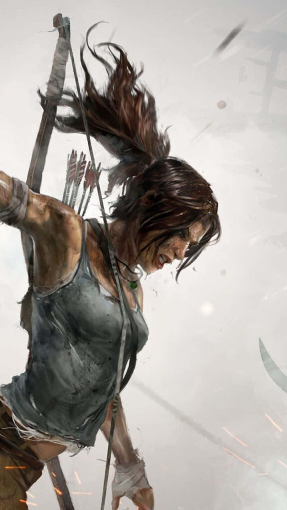 Rise of the Tomb Raider Lara Croft Action Pose Wallpaper - Adventure Game Background Image