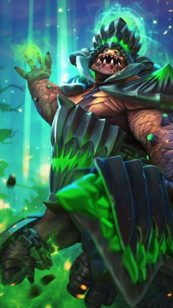 Burning Fury: Underlord Unleashes Firestorm - A Stellar Dota 2 Background for Android Devices Wallpaper