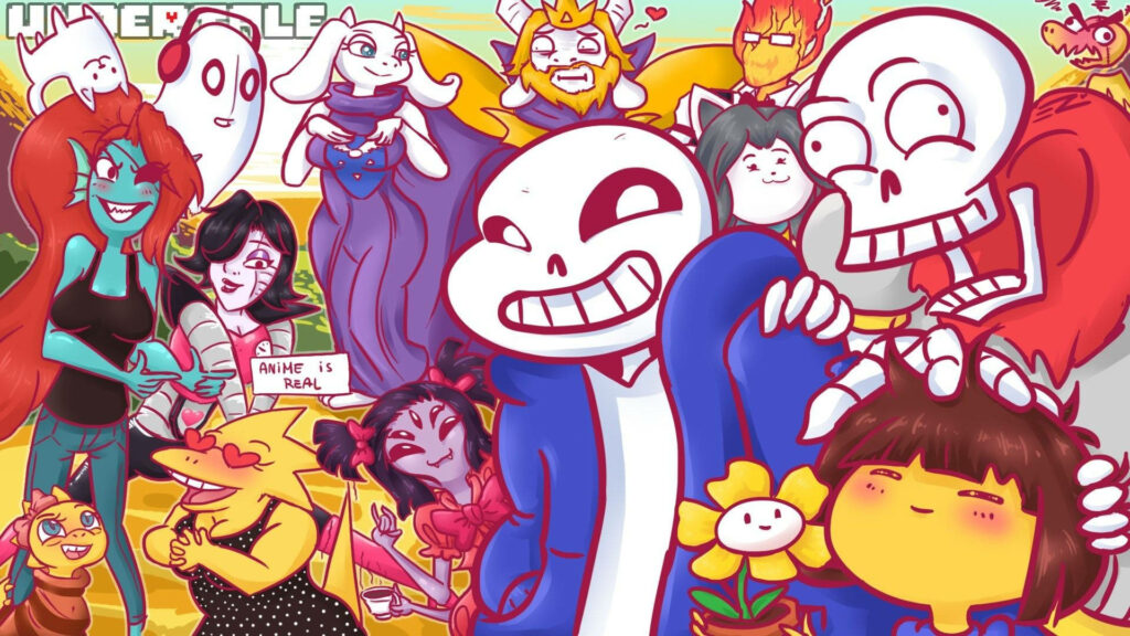 Undertale's Sunny Day with Asriel, Toriel, and Sans: A Joyful Wallpaper Adventure