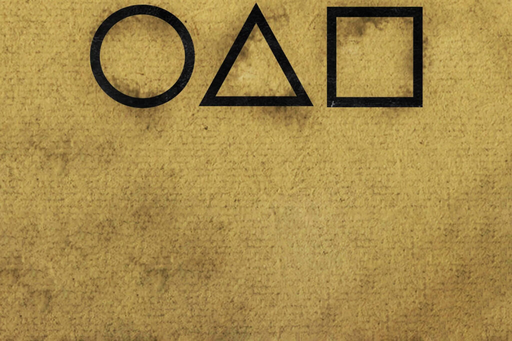Squid Game: a square, a triangle and a circle - Paper Background Wallpaper