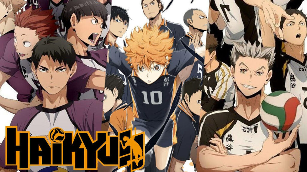 Unite and Conquer: Powerful Volleyball Rivalries Unfold in Spectacular Anime Wallpaper