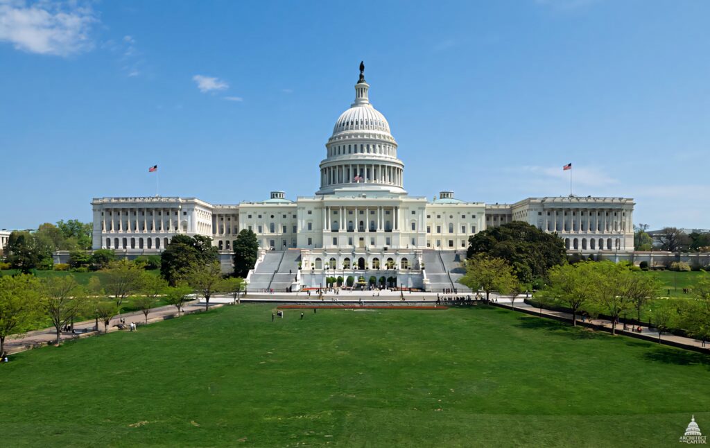 Capitol Grounds Wallpaper: Iconic Building & Lush Greenery