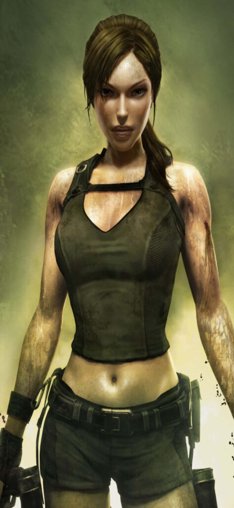 Adventure-Ready Lara Croft in Signature Outfit for Tomb Raider Game Wallpaper