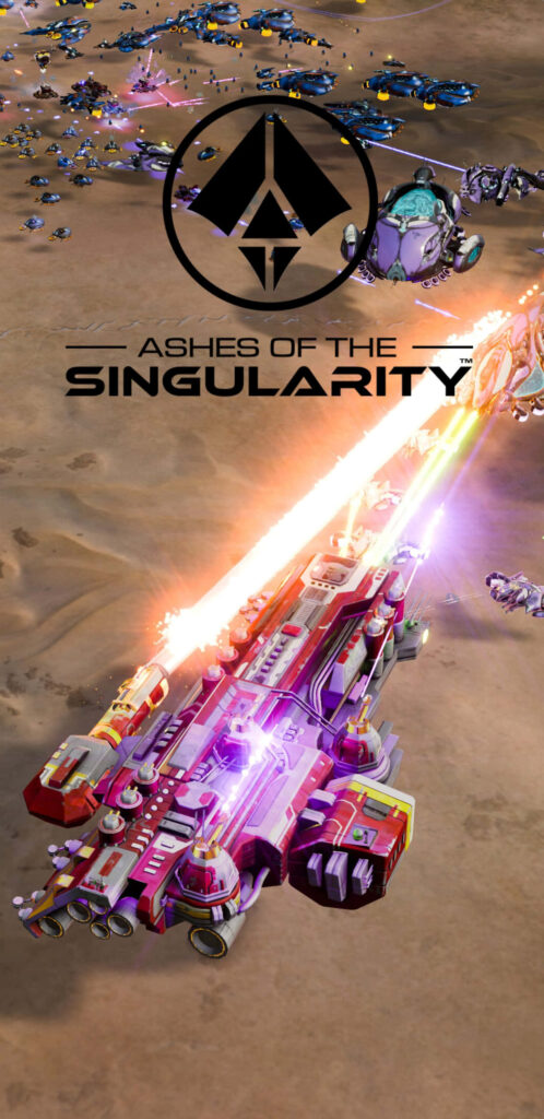 Vibrant Ashes of the Singularity: Escalation Wallpaper with Futuristic Military Units Engaged in Combat