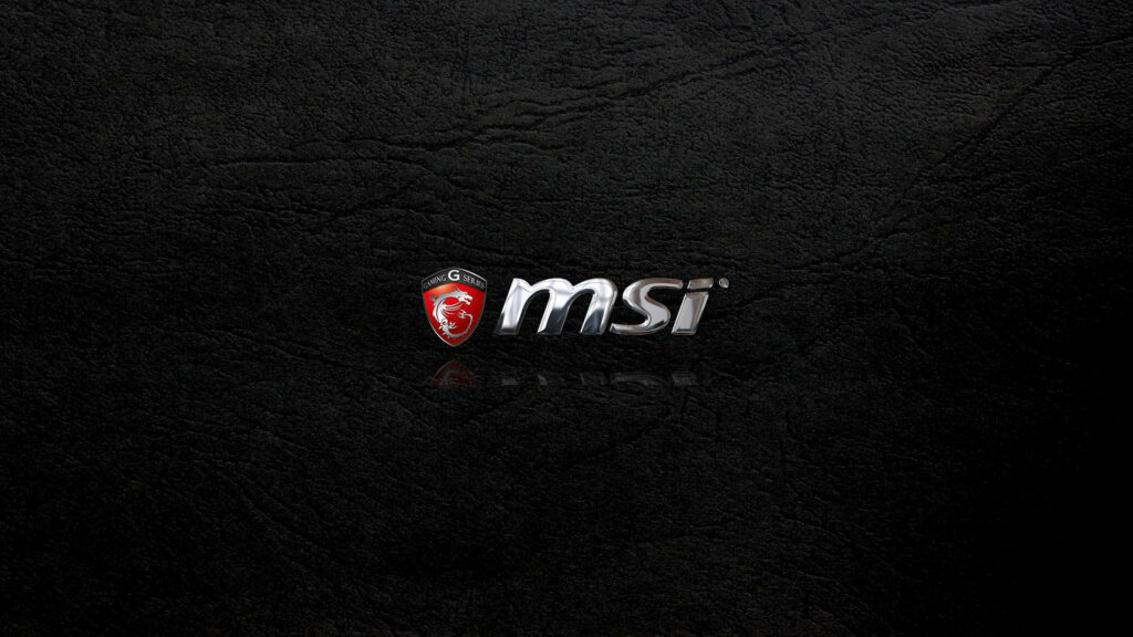 MSI G Series wallpaper: Dark leather background with bold dragon emblem
