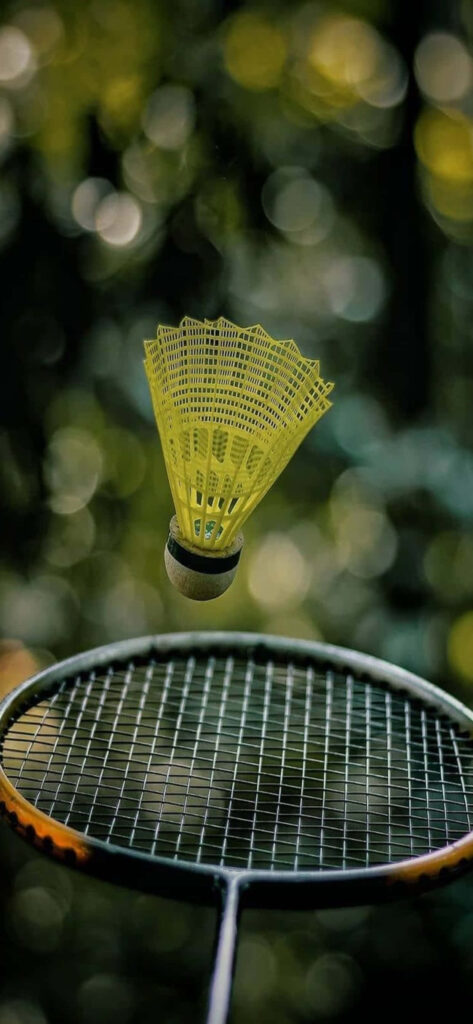 Badminton-Shuttlecock in Green Blur Bokeh Background Wallpaper