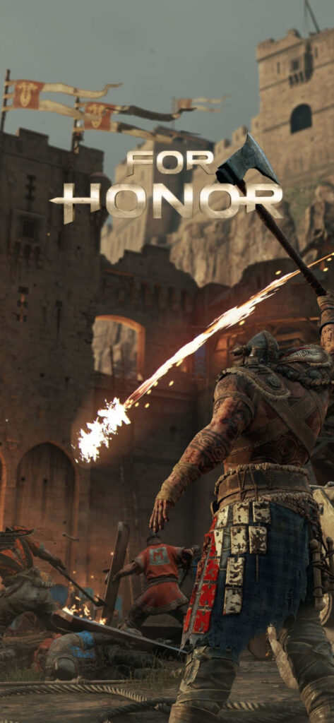 Intense For Honor Warrior Wallpaper in Medieval Castle Setting