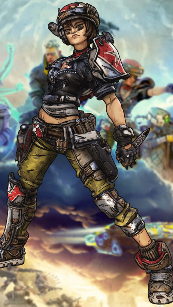 Moze the Gunner ready for combat in signature Borderlands 3 attire Wallpaper