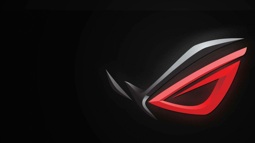 Bold and Striking: Red and Black Asus ROG Gaming Laptop Logo Wallpaper