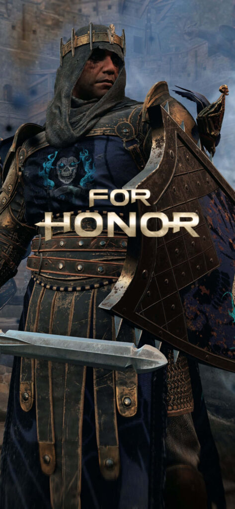 Powerful Knight Wallpaper for For Honor Game with Logo in Background