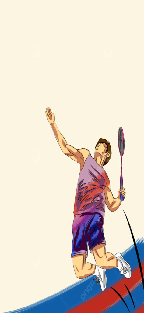 Badminton Player Vector Art Mobile Phone Background Wallpaper