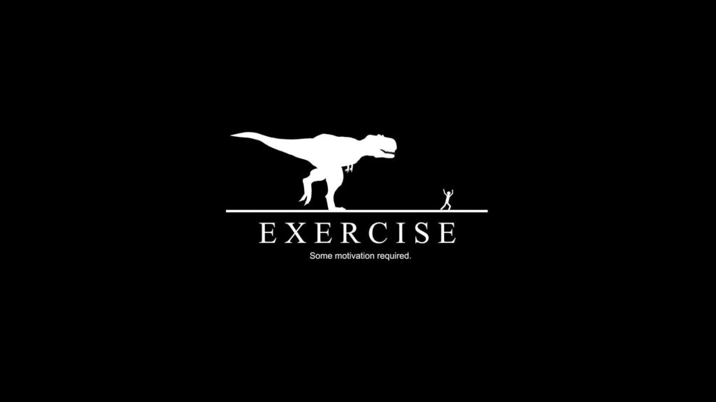 Unleashing Inner Strength: A Powerful Message of Motivation Amidst a Mesmerizing Dinosaur and Running Man Wallpaper