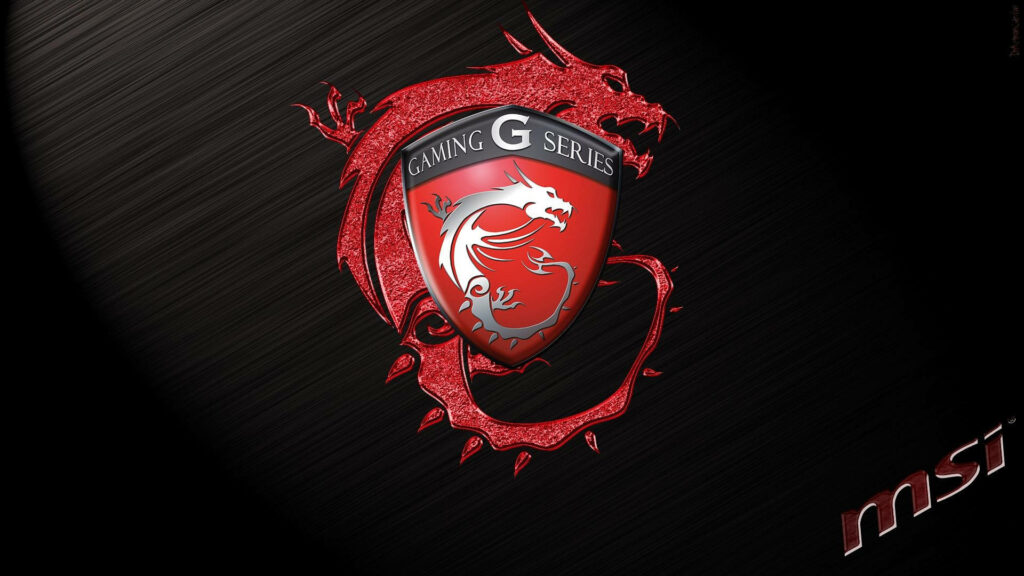 Sleek MSI Gaming G Series Wallpaper - Red Dragon Shield Emblem Background Photo