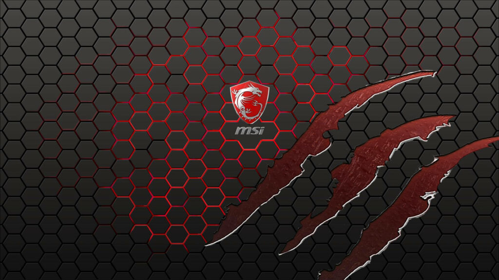 Unleash the Fire: MSI's Red Hot Honeycomb Tech Wallpaper