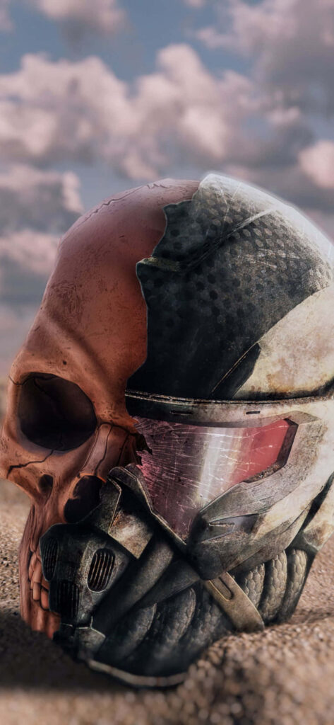 Crysis 3 Futuristic Helmet Wallpaper in Apocalyptic Setting