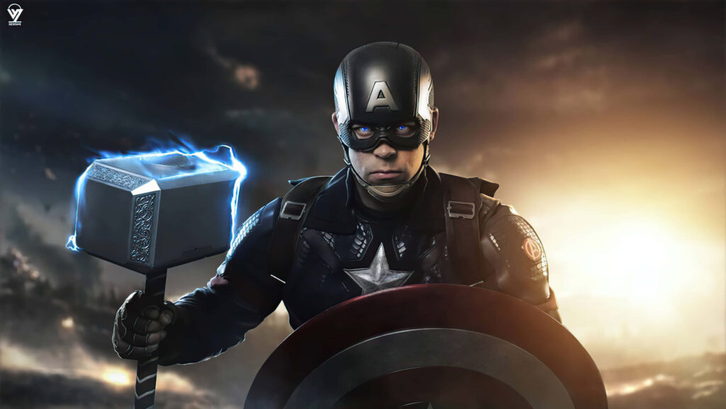 Captain America: Elevate Your Desktop with this High-Resolution Vibrant Wallpaper!