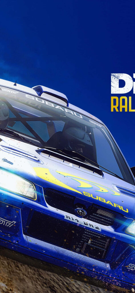 Blue Subaru Rally Car Speeding on Dirt Track - Dirt Rally Game Wallpaper