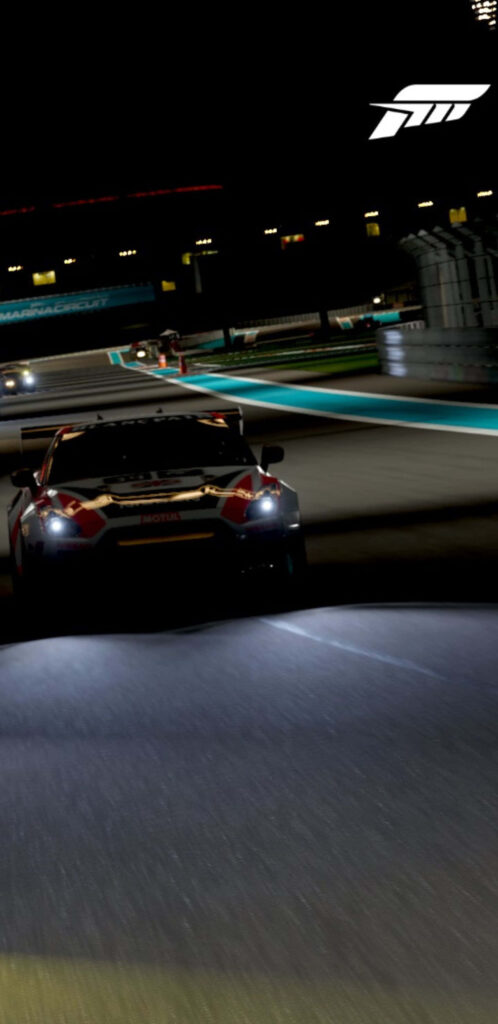 Night Race Car Wallpaper from Forza Motorsport 7: Speed and Precision on Track