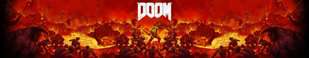 Intense Sci-Fi Shooter: Conquer Your Foes with Doom Wallpaper