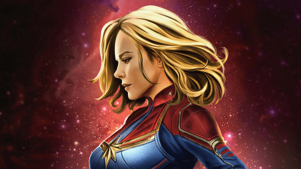 Beautiful Captain Marvel Animated Artwork Background Wallpaper