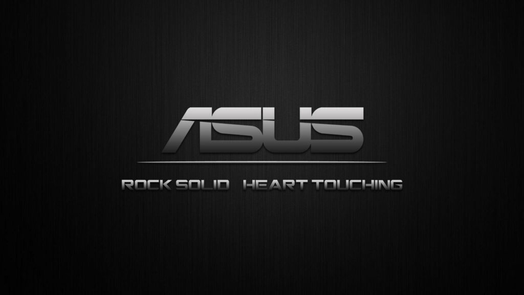 ASUS Logo Wallpaper: Rock Solid. Heart Touching. in Dark-Tech Background