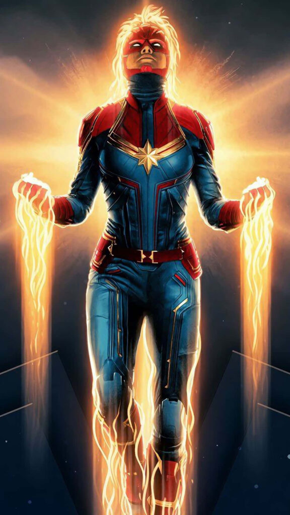 Captain Marvel's Vibrant iPad Background Wallpaper