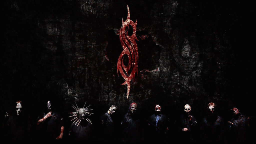 Blood-soaked Brilliance: Slipknot Desktop Logo Wallpaper