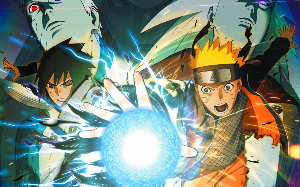 Naruto and Sasuke Unleash their Ultimate Ninja Skills in HD Digital Wallpaper