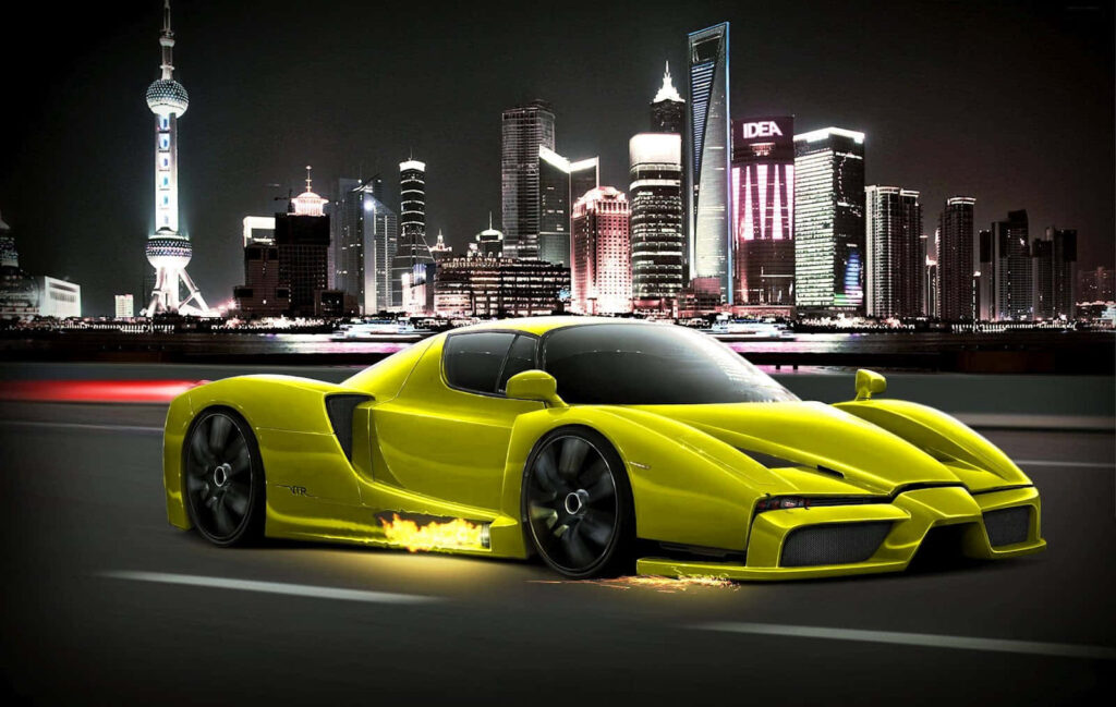 Unleash the Thrill: Embrace the Timeless Elegance and Supremacy of Ferrari as You Cruise Past Rivals Wallpaper