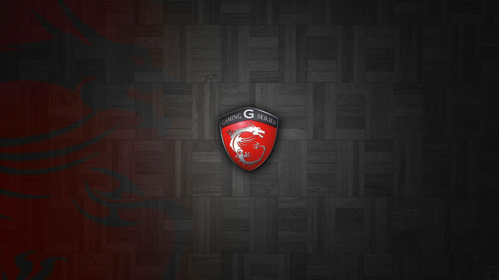 MSI Gaming Series logo on dark wood panel background with red accents Wallpaper