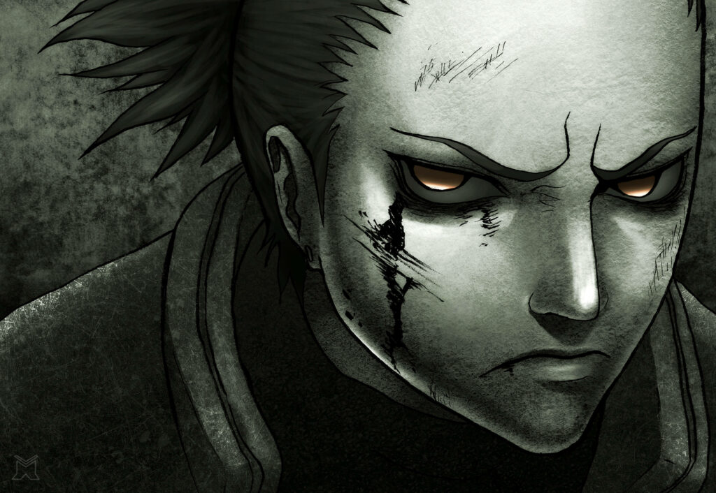 The Unwavering Resolve of Shikamaru: A Dark and Fierce Wallpaper