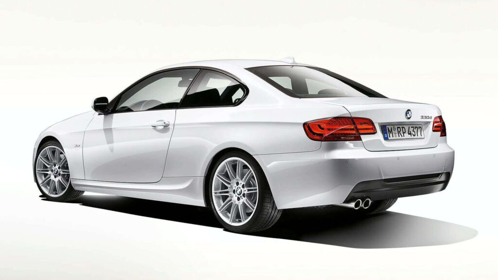White BMW M Series 330d Car Background Wallpaper