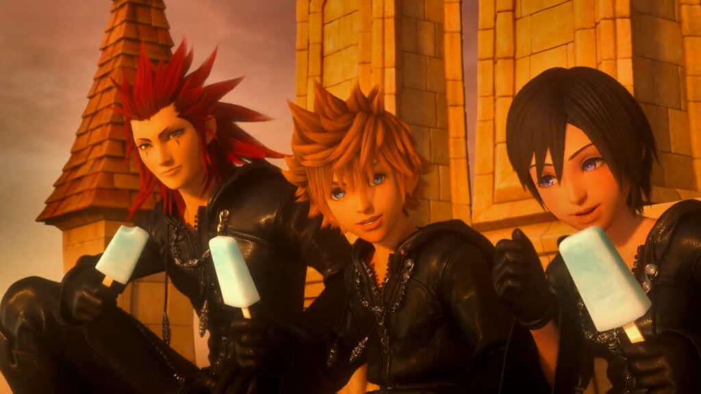 Battle of Bonds: Kingdom Hearts III HD Wallpaper featuring Axel and Roxas