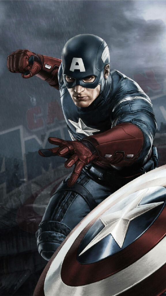 Unleashing Captain America's Mighty Fist: A Heroic Mobile Wallpaper