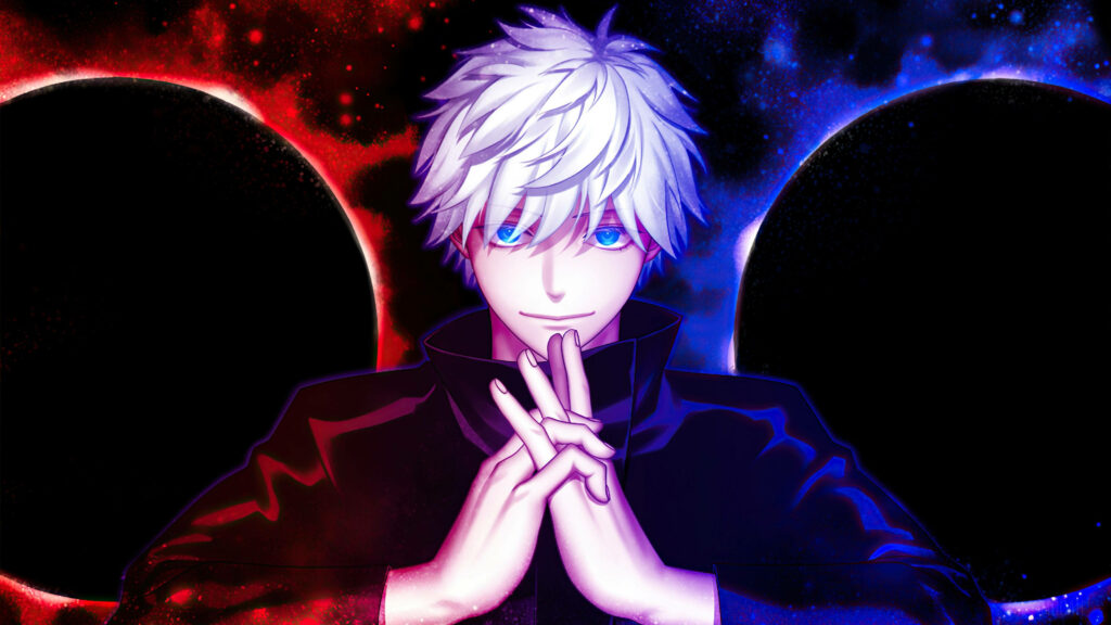 Satoru Gojo: Unleashing the Power Within - Vibrant Circles of Jujutsu Kaisen Wallpaper