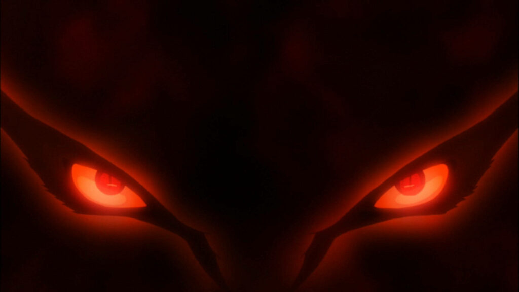 Naruto's Fiery Kurama Form Unleashes Glowing Anime Eyes Wallpaper