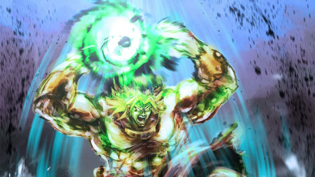 Unleashing Boundless Power: Super Saiyan Full Power Broly Wallpaper Lets you Experience the Invincible Energy of the Legendary Character