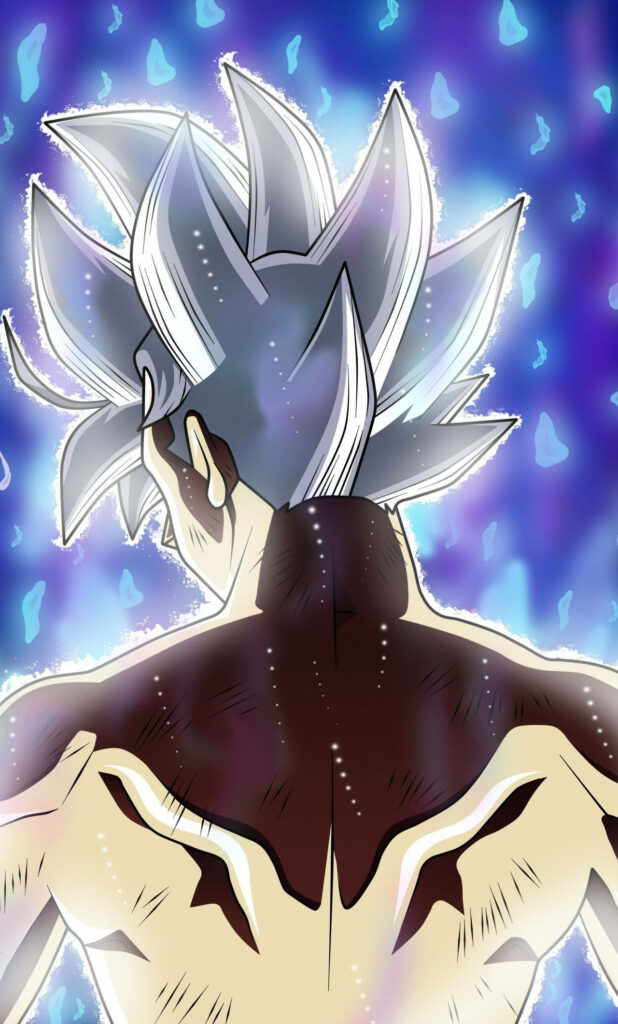 Glowing with Power: A Captivating Goku Masterpiece as Ultra Instinct Awakens - Epic Dragon Ball Z Iphone Wallpaper