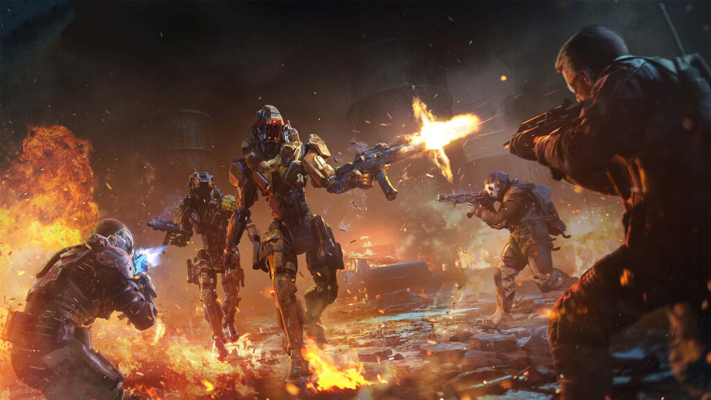 Merciless Firefights: Intense Battle Engagement in Call of Duty 2020 Wallpaper
